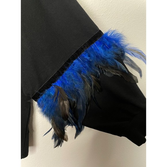 Zara Trafaluc Small Feather-Accent Sweater Black Blue  Oversized Balloon Sleeve - Picture 13 of 16